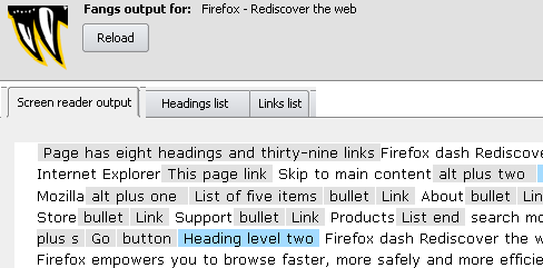 Firefox Fangs Extension